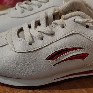 White and Red Athletic Sneakers